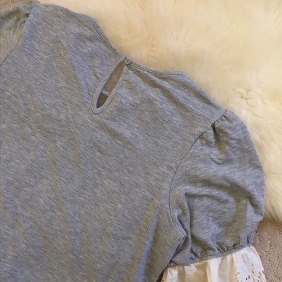 Pleione Eyelet Trim Gray Sweatshirt - Picture 7 of 7